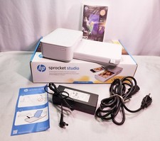 HP Sprocket Studio Printer Blue Tooth Portable 4x6  Photo Printer W Box Paper
