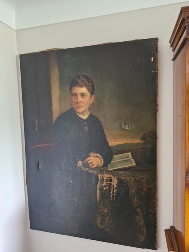 Fine 19th Century Continental School Oil on Canvas portrait of a seated lady - Picture 7 of 13