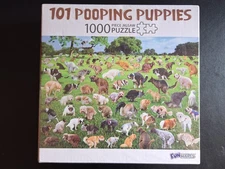 1000 Piece Jigsaw Puzzle "101 Pooping Puppies" Funwares 27"x19" Factory Sealed
