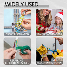 12 Pack Black Electrical Tape Waterproof 0.75 in X 66 FT High Temp Electric 600V