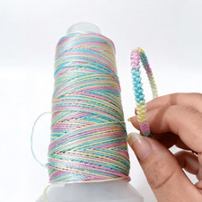 1 Bobine Fil Tressé Dégradé 0.8mm Corde Perles 200M Polyester