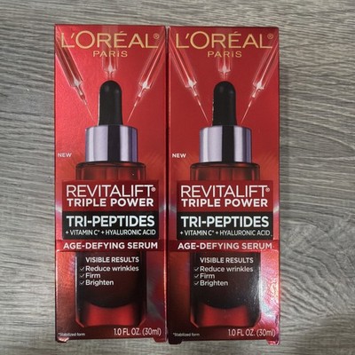 2 Pack of Loreal Revitalift Triple Power Age-Defying Serum  1 oz 