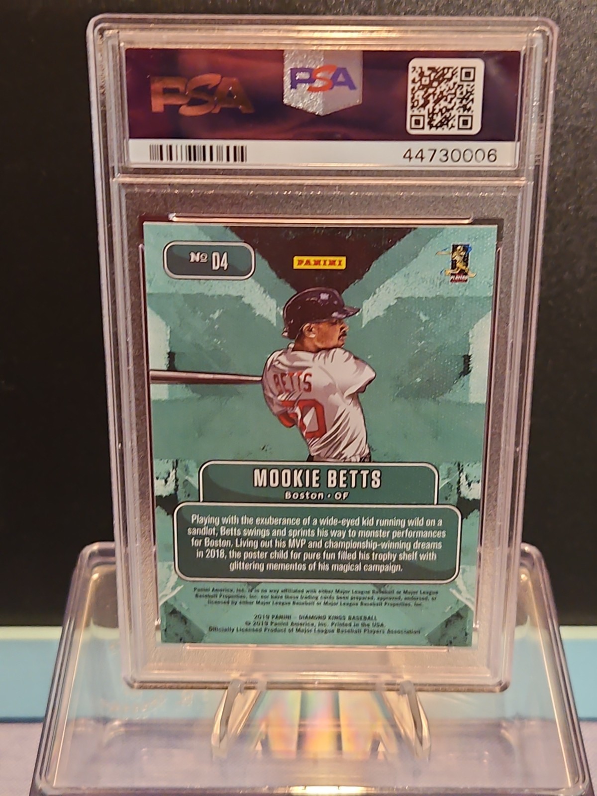 2019 Panini Diamond Kings - ✨️Downtown Mookie Betts #D4 PSA 9 view 4