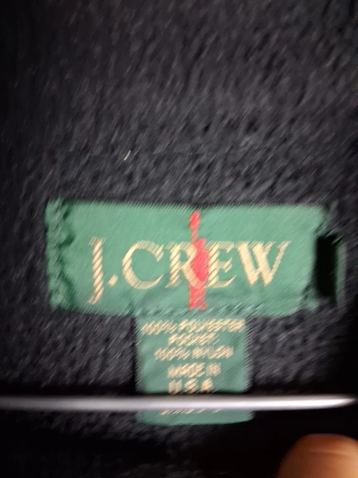 VTG J Crew Mens Jacket Large Black Pile Fleece 1/4 Zip Oarsman USA Made Vintage - Image 3 of 4