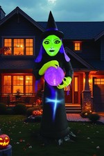 20 FT COLOSSAL WITCH WITH GAZING BALL LIGHTED AIRBLOWN YARD INFLATABLE