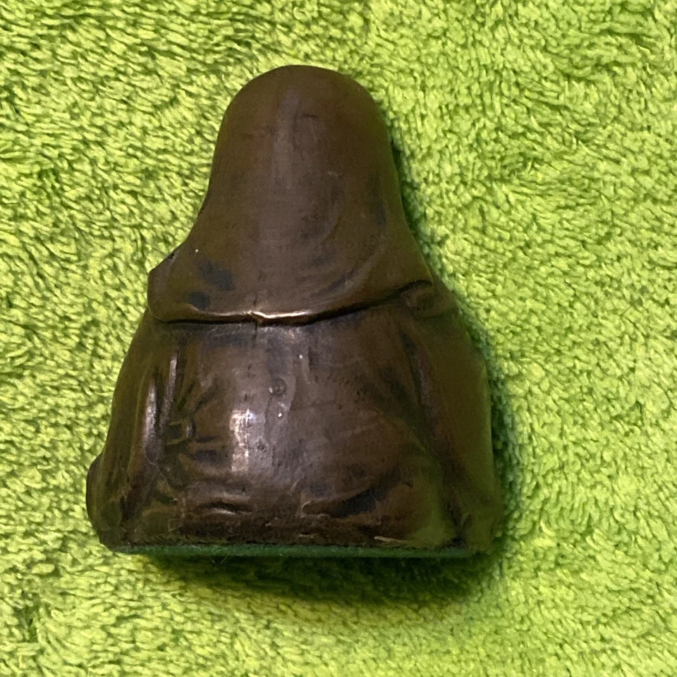 Fukurokuju, uno de los 7 dioses de la suerte de Japón estatua de bronce, antigua, 2 pulgadas Foto 3 de 4