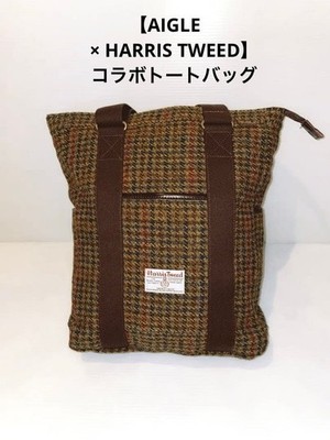 Harris Tweed Aigle  Collaboration Tote Bag Plaid Pattern Limited Edition Women's
