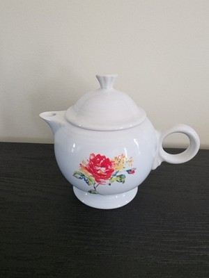 Fiestaware Floral Bouquet Rose Pattern Teapot NWT. Retired.