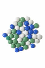 Mixed Glass Pebbles Stones 165g Blue Green White Vase Aquarium Craft Decor Lot