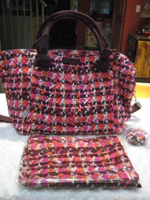 VERA BRAD. Vera Bradley Hadley Satchel Houndstooth Tweed Handbag main image 0
