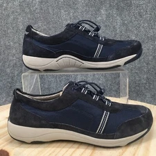 Dansko Shoes Womens 38 Casual Sneakers Comfort Blue Suede Leather Drawstring