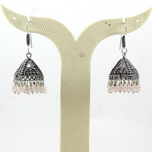 Boucles d'oreilles pendantes pampilles pompons pierre turquoise