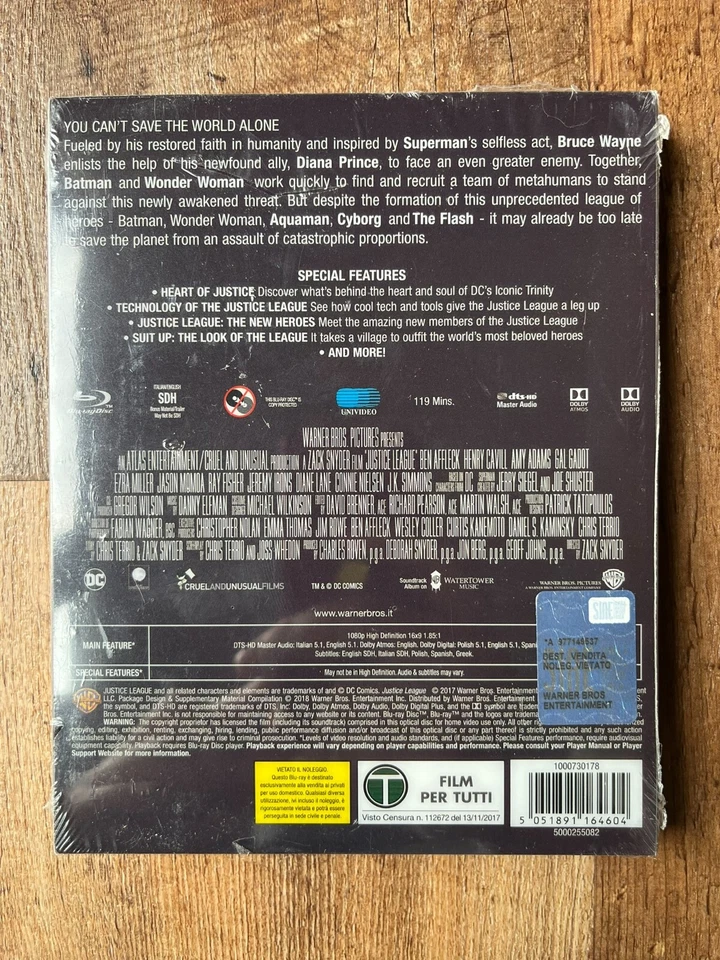 Justice League w. Mondo Steelbook (Blu-ray, EU Import, Region Free) *NEW* - Image 2 of 4