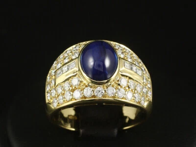Traumhafter Brillant Carre Saphir Ring ca. 4,30ct    750/- Gelbgold - Bild 1 von 4