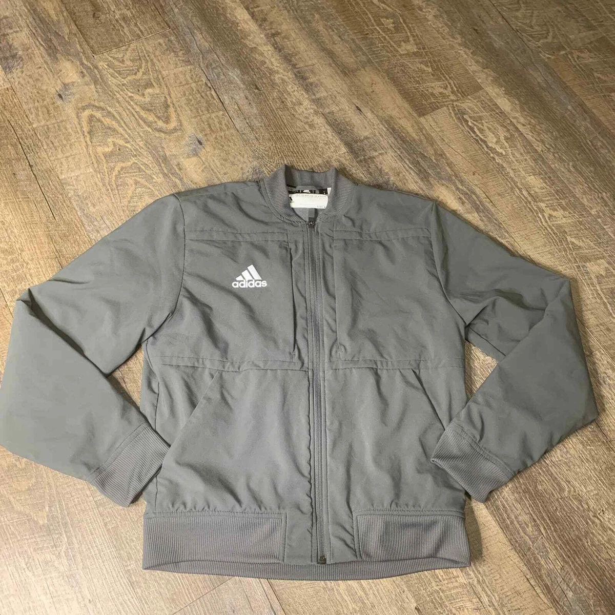 Grey adidas bomber jacket hotsell
