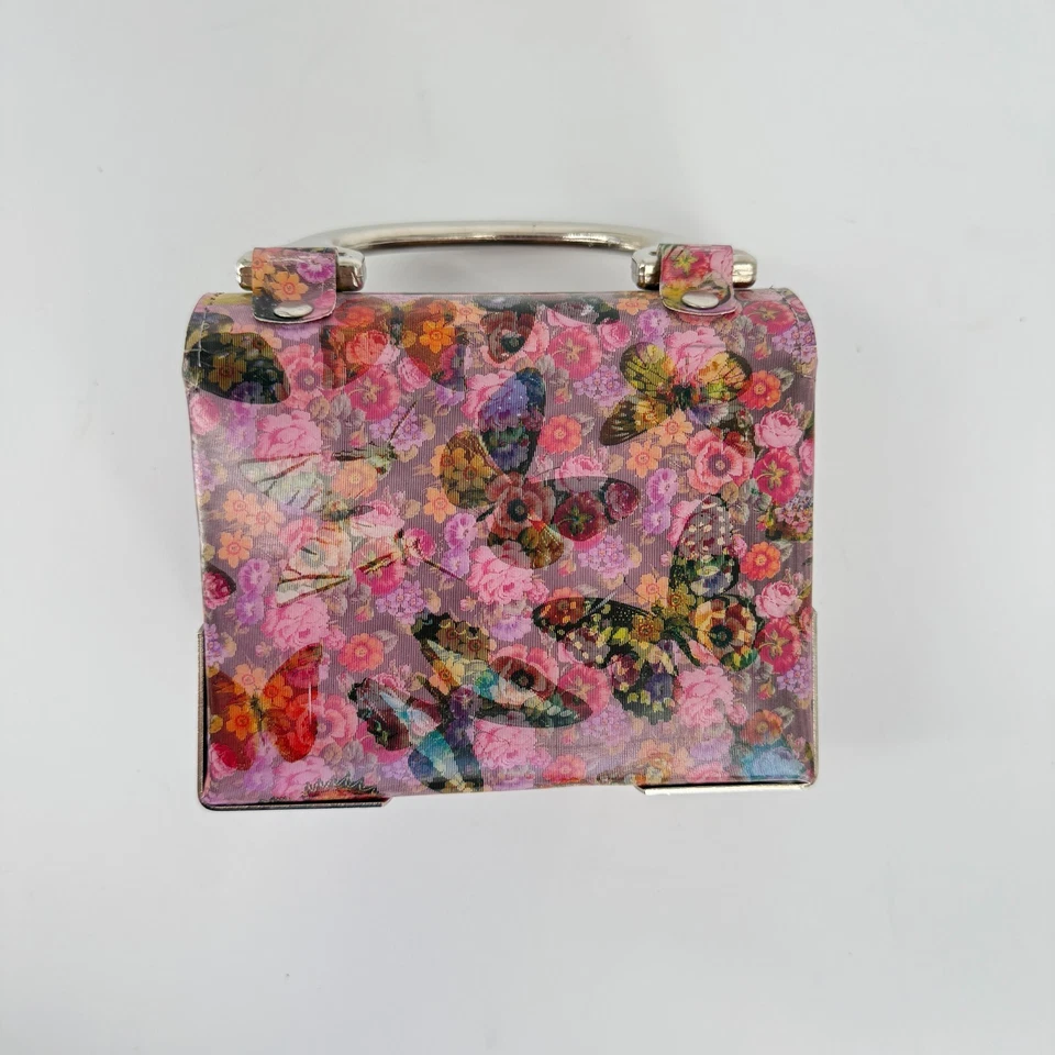 Cartera Caja Mariposa Holográfica Años 90 Mini Raro Floral Bolso de Mano Hecho en EE. UU. Y2K Foto 2 de 4