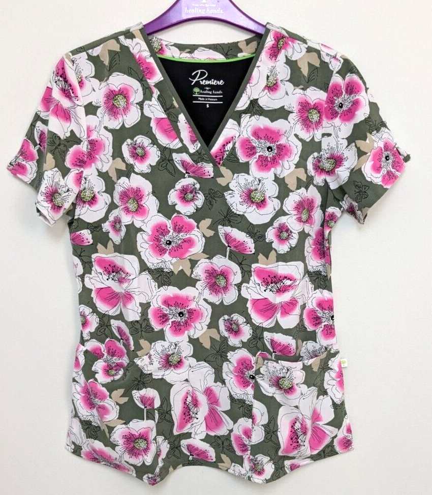 Beautiful Healing Hands Premiere Medical Scrub Top, Small