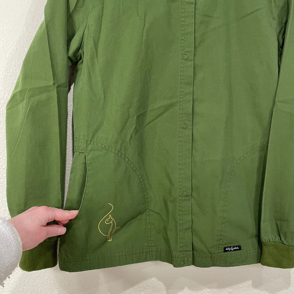 Chaqueta Ligera Grunge Indie XS Vintage Y2k Baby Phat Verde Exfoliante a Presión Foto 4 de 4