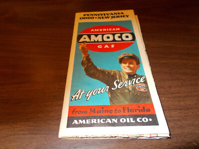 mocoページ 1938 Amoco Pennsylvania/Ohio/New Jersey Vintage Road Map | eBay