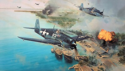 #ad Hellcat Fury by Robert Taylor aviation art signed by 9 WW2 Pacific Aces $425.00
