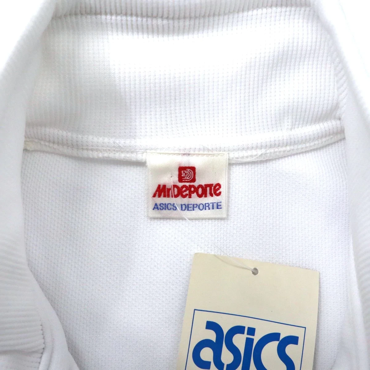 MR DEPORTE (ASICS) Track Jacket LL White polyester 90s Unused