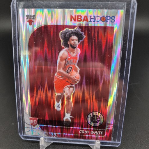 Coby White 2019-20 NBA Hoops Premium Stock Flash Prizm RC #204 Chicago Bulls