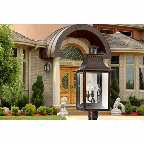 Quoizel CM8408AC 1-Light Chalmers Outdoor Lantern in Aged Copper - Picture 2 of 3