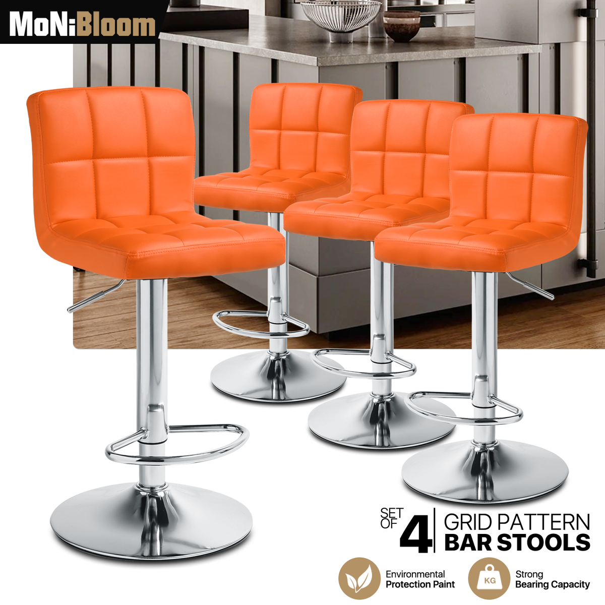 Burnt Orange Orange Plastic Bar Stools 24 Inch Orange Metal Loft
