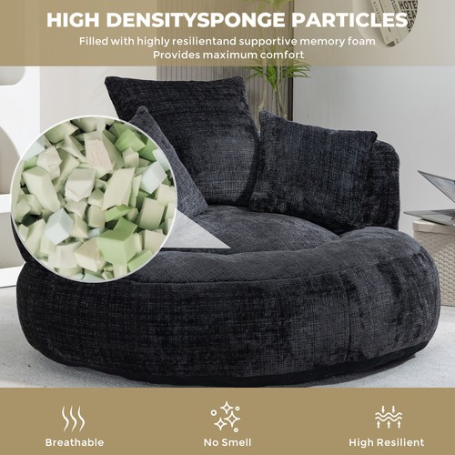COOLMORE Lazy Sofa Durable Comfort Lounger High Back Bean Bag Chair Couch With T - Picture 3 of 12