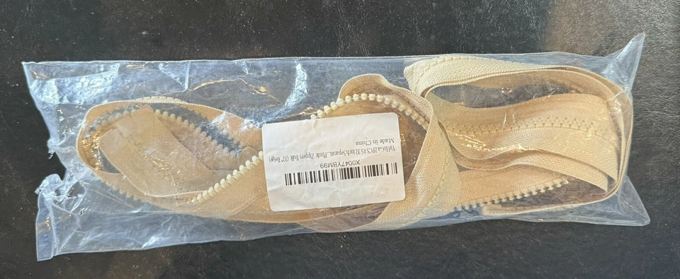 2 piezas #5 32 pulgadas cremallera de plástico beige - A0188 Foto 2 de 4