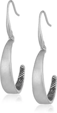 New The Sak Silver C Hoop Drop Earrings with $29 Tags #SAK80