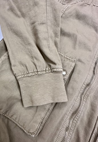 Mens Size Small 7 For All Mankind Khaki Zip Front Fall Jacket - PreOwned Perfect - Picture 5 of 5