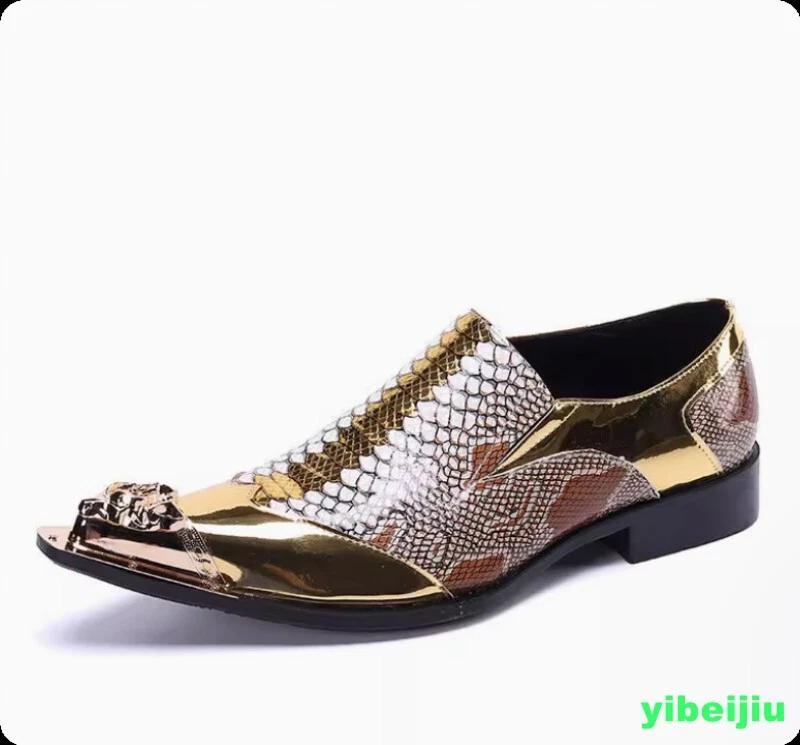 Animal Print Gold Dress Shoes for Men for sale | eBay display picture 3