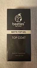 Beetles Gel No Wipe Matte Top Coat - Soak Off Nail Lamp Polish, Long Lasting-NEW