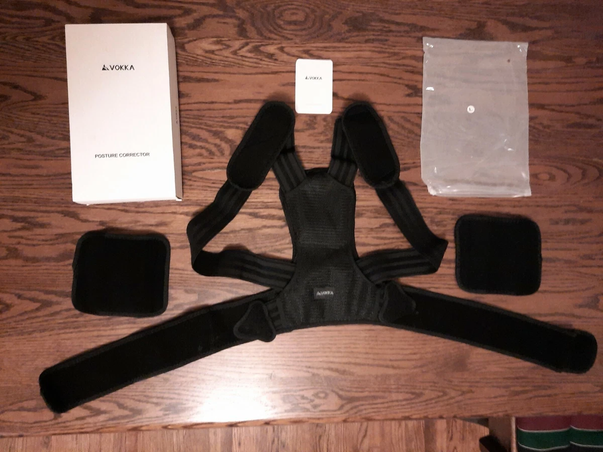 Vokka Posture Corrector For Adults Supports Neck Back Shoulders Black New K