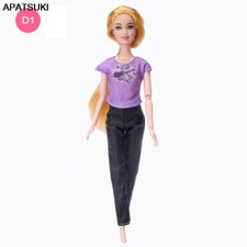 Fashion Doll Clothes Set For 11.5in. Doll Outfits Purple Shirt Tops  Pants 1/6