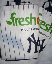 NY Yankees Fresh Direct x 2 Shopping bags. 12x18x12