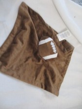 Koala Baby Brown Football Security Blanket Lovey White Plush Sports 12" x 12"