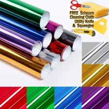 Chrome Mirror Vinyl Film Wrap Sticker Decal Stretchable Reflective Super Gloss