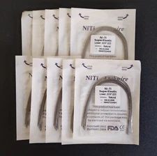 10 Packs Dental Orthodontic Super Elastic Niti Arch Wires Rectangular Natural