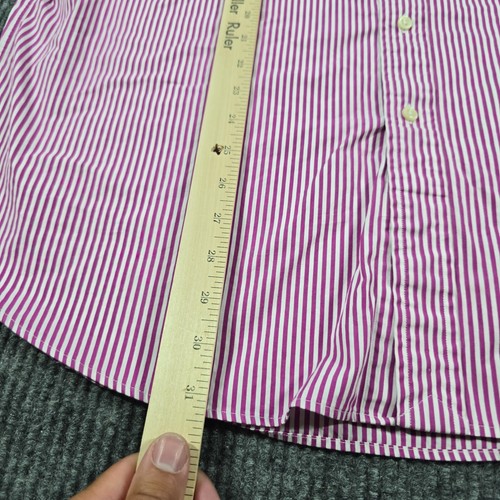 Ralph Lauren Shirt Mens XXL 2XL Pink Stripe Slim Fit LS Oxford Button Front - Picture 8 of 9