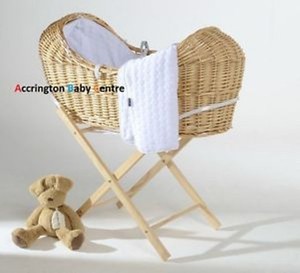 natural wicker moses basket