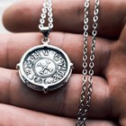 Collier Pendentif Pièce de monnaie Denier des Templiers Fait à la Main