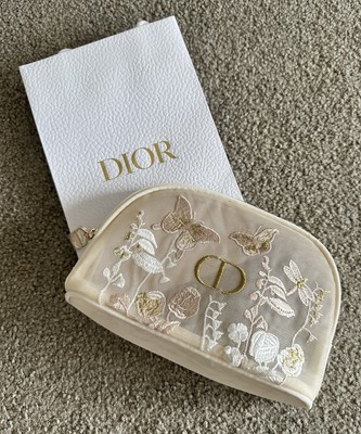 Rare Dior Beauty Vip Gift Floral Embroidery Pouch Makeup Bag