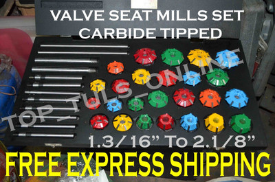 VALVE SEAT RESTORATION MILLS KIT CARBIDE TIPPED CUT HARDENED SEAT  30-45-70 DEG