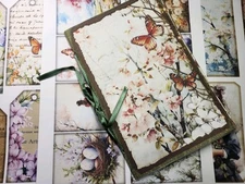 Junk Journal Booklet "OSTARA"  Spring Renewal Cards, Florals, Pockets, Ephemera+