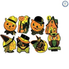 Delightful Halloween Cutouts - 8.5x9.25 Inches, 2 Packs of 4 Assorted Designs