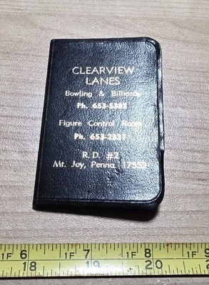 Vintage 1973 Clearview Lanes Bowling Billiards Mt Joy PA Advertising Notebook