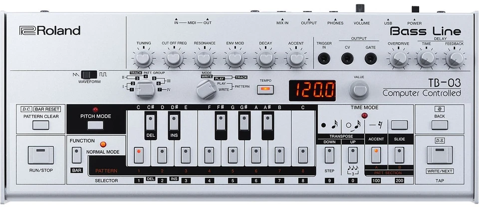 Línea de bajo Roland TB-03, el sonido clásico TB-303 en la palma de tu mano Foto 2 de 4