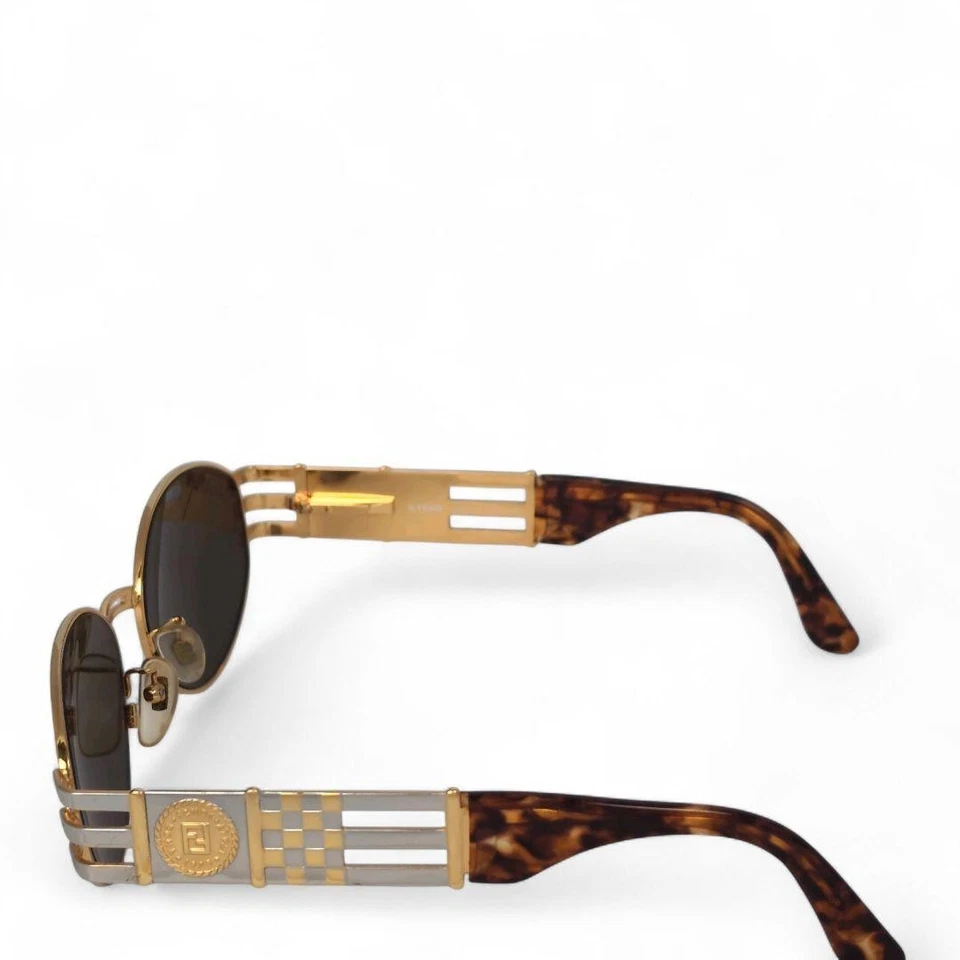Gafas de sol FENDI vintage en dorado, plateado y carey SL7027 Foto 3 de 4